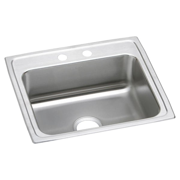 Lustertone Ss 22 X 19.5 X 7.6 Single Bowl Drop-In Sink With Quick-Clip